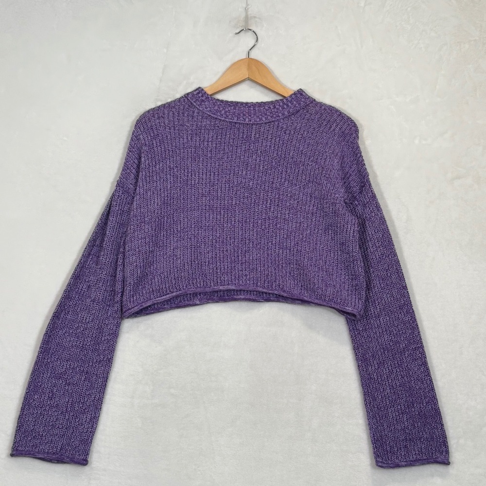 Wild Fable Purple Cropped Sweater Medium